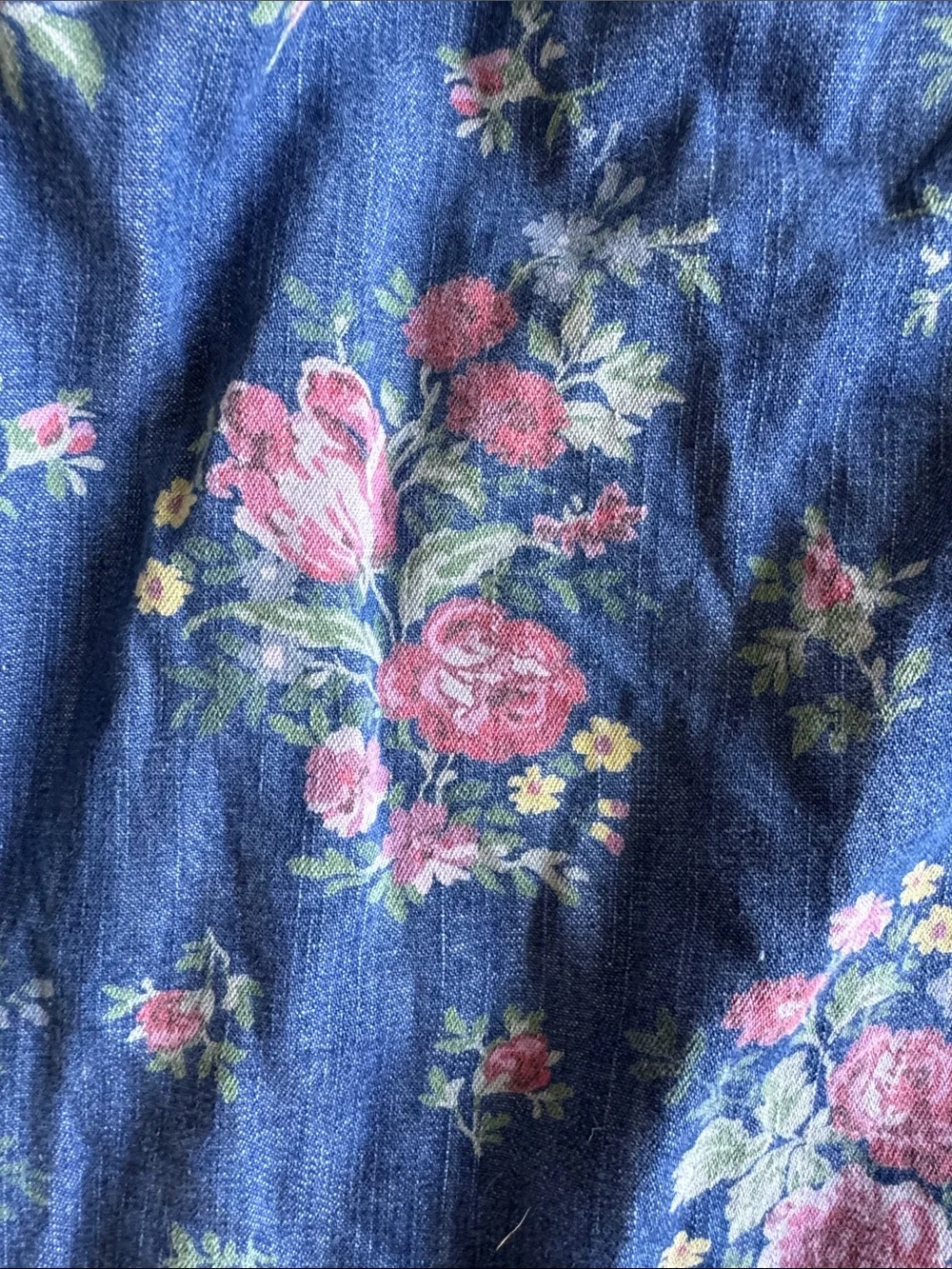 Baby Gap Denim Floral Long-Sleeve Dress
